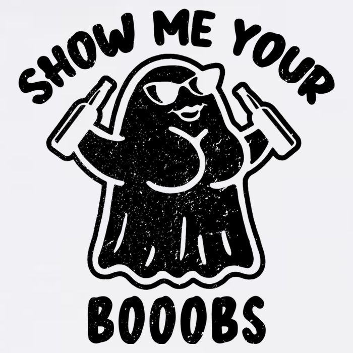 Show Me Your Booobs Funny Dumb Ghost Garment-Dyed Sweatshirt