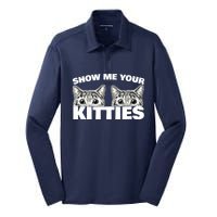 Show Me Your Kitties cat pun Show Me Your Kitties Silk Touch Performance Long Sleeve Polo