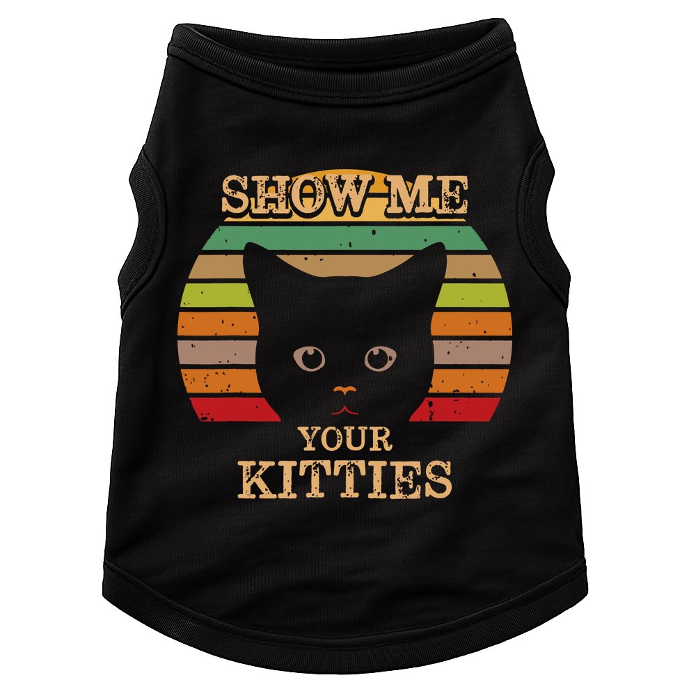 Show Me Your Kitties Cat Lover Gift Retro Vintage Doggie Tank