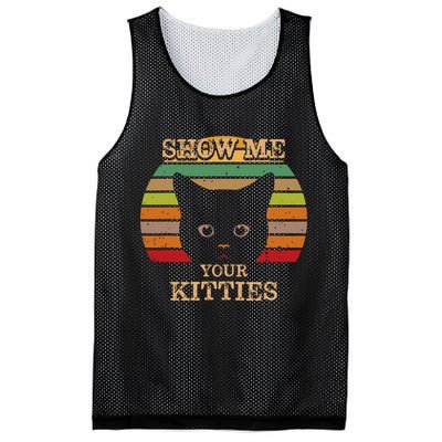 Show Me Your Kitties Cat Lover Gift Retro Vintage Mesh Reversible Basketball Jersey Tank