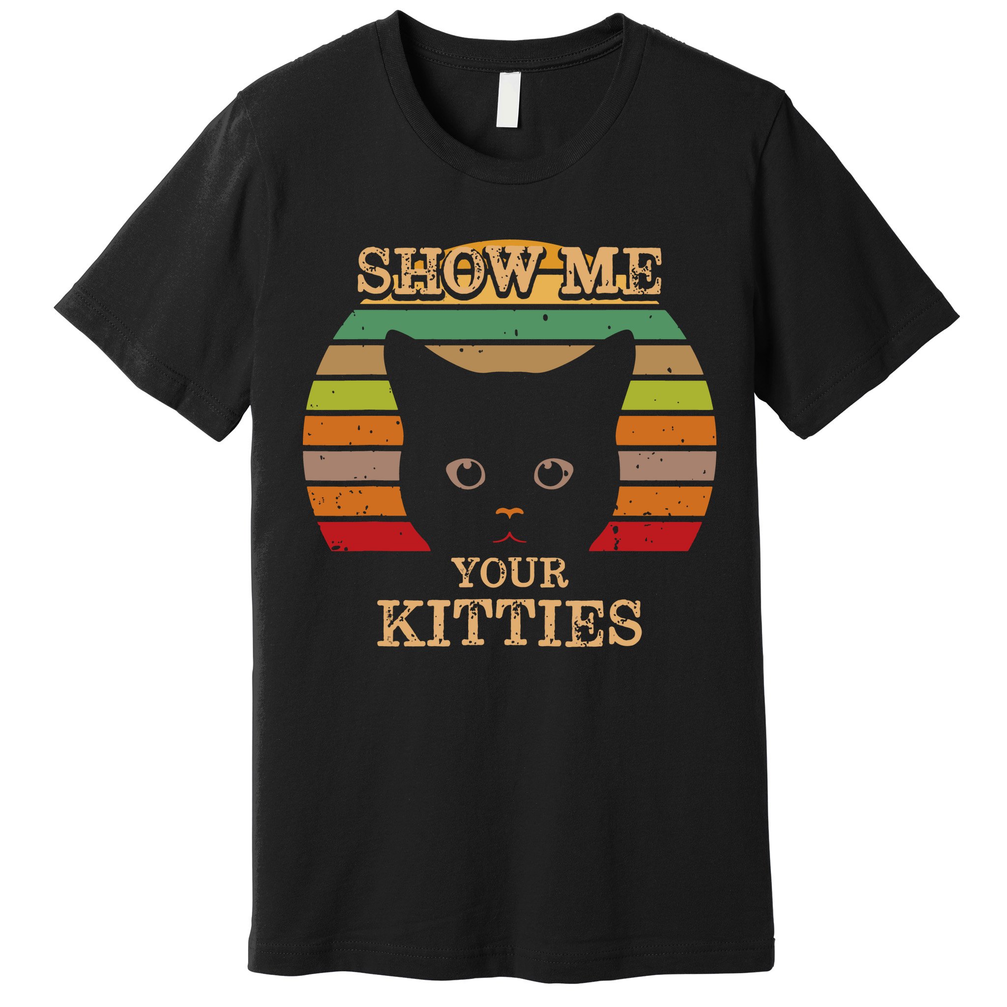 Show Me Your Kitties Cat Lover Gift Retro Vintage Premium T-Shirt