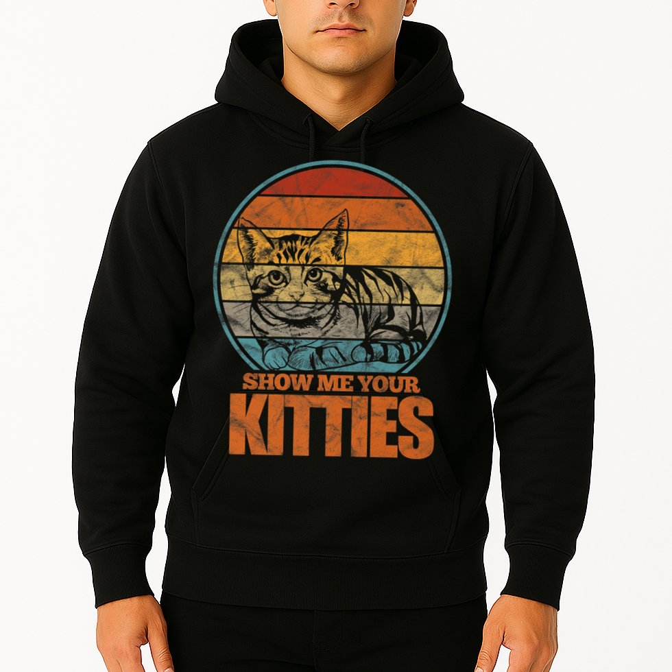 Show Me Your Kitties Funny Cat Lover Premium Hoodie