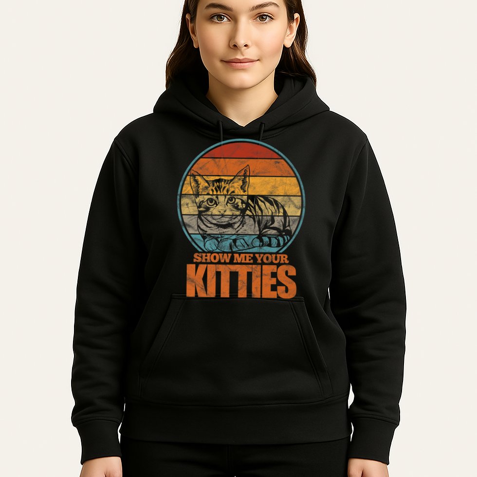 Show Me Your Kitties Funny Cat Lover Premium Hoodie
