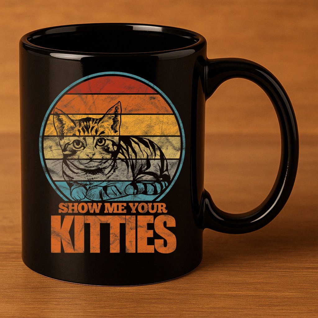 Show Me Your Kitties Funny Cat Lover Premium 11oz C Handle Ceramic Mug