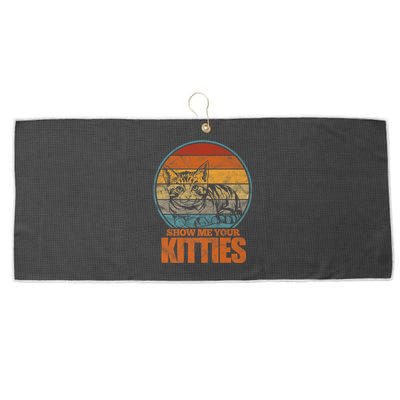 Show Me Your Kitties Funny Cat Lover Premium Large Microfiber Waffle Golf Towel