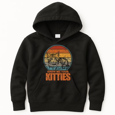 Show Me Your Kitties Funny Cat Lover Premium Kids Hoodie