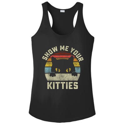 Show Me Your Kitties Vintage Retro Style Cat Mom Dad Lover Ladies PosiCharge Competitor Racerback Tank