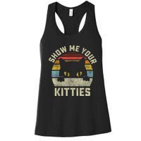 Show Me Your Kitties Vintage Retro Style Cat Mom Dad Lover Women's Racerback Tank