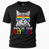 Show Me Your Kitties Proud Ally Cat Lover Lgbt G.A.Y Pride Cooling Performance Crew T-Shirt