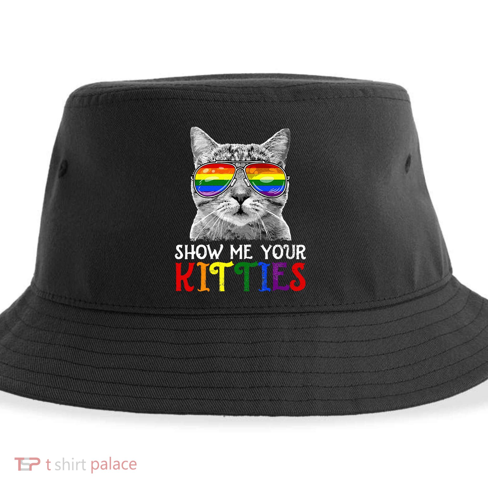 Show Me Your Kitties Proud Ally Cat Lover Lgbt G.A.Y Pride Sustainable Bucket Hat