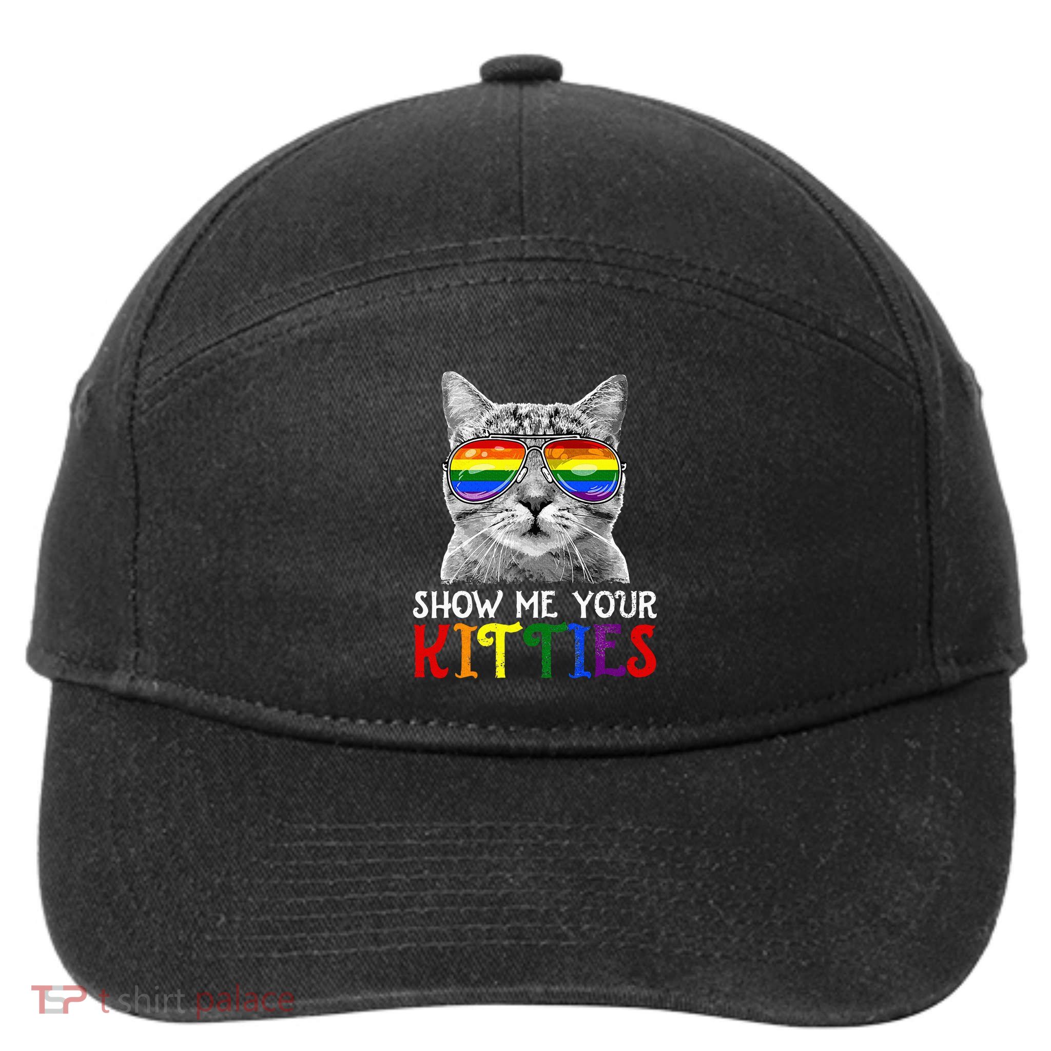 Show Me Your Kitties Proud Ally Cat Lover Lgbt G.A.Y Pride 7-Panel Snapback Hat