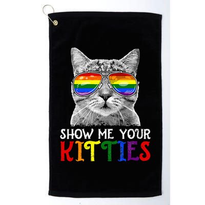 Show Me Your Kitties Proud Ally Cat Lover Lgbt G.A.Y Pride Golf Towel