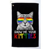 Show Me Your Kitties Proud Ally Cat Lover Lgbt G.A.Y Pride Golf Towel