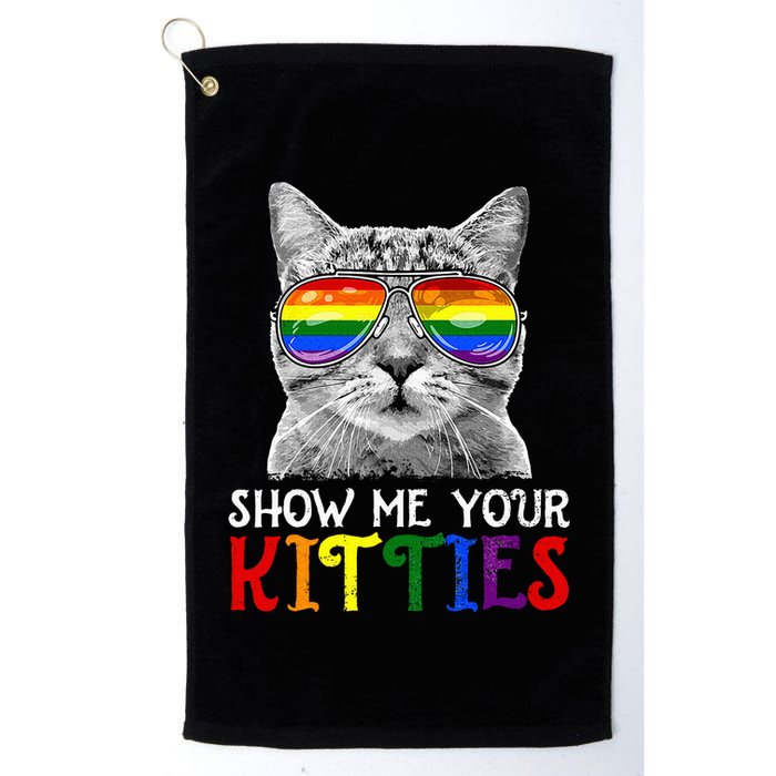 Show Me Your Kitties Proud Ally Cat Lover Lgbt G.A.Y Pride Golf Towel
