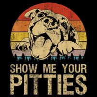 Show Me Your Pitties Funny Pitbull Dog Lovers Retro Vintage Tall T-Shirt