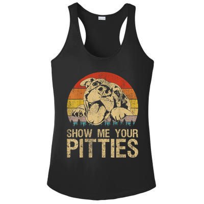 Show Me Your Pitties Funny Pitbull Dog Lovers Retro Vintage Ladies PosiCharge Competitor Racerback Tank