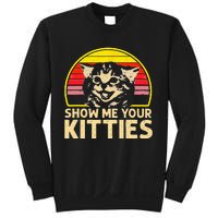 Show Me Your Kitties Cat Lover Retro Vintage Sunset Sweatshirt