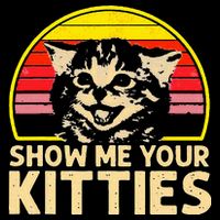 Show Me Your Kitties Cat Lover Retro Vintage Sunset Backpack