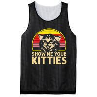 Show Me Your Kitties Cat Lover Retro Vintage Sunset Mesh Reversible Basketball Jersey Tank