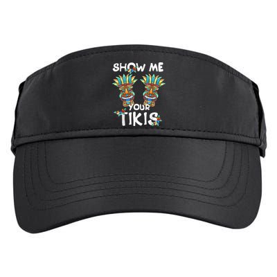 Show Me Your Tikis Boobs Funny Hawaiian Aloha Hawaii Luau Adult Drive Performance Visor