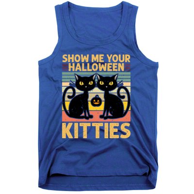 Show Me Your Halloween Kitties Halloween Black Cat Meme Cool Gift Tank Top