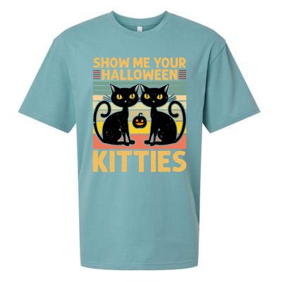 Show Me Your Halloween Kitties Halloween Black Cat Meme Cool Gift Sueded Cloud Jersey T-Shirt