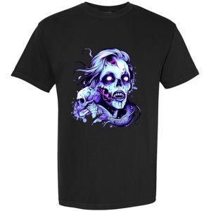 Scary Mermaid Zombie Creepy Adult Halloween Mermaid Art Garment-Dyed Heavyweight T-Shirt