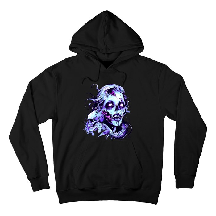 Scary Mermaid Zombie Creepy Adult Halloween Mermaid Art Hoodie