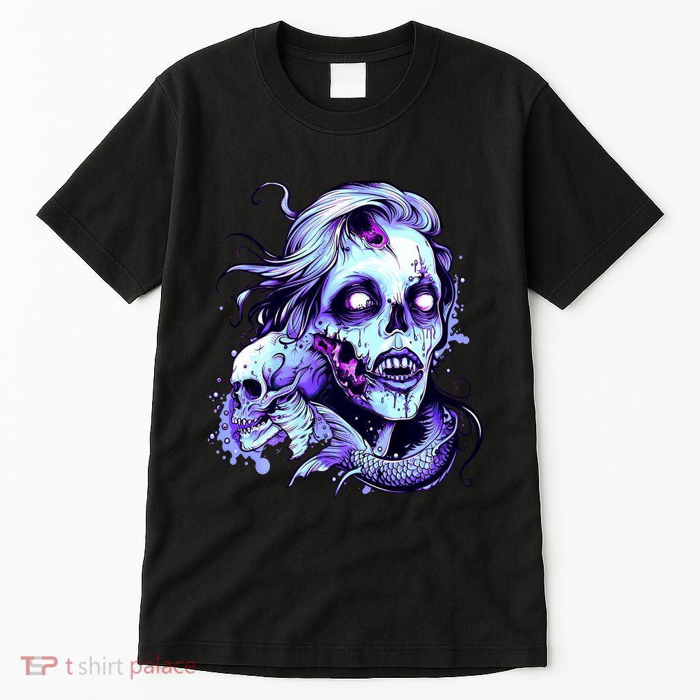 Scary Mermaid Zombie Creepy Adult Halloween Mermaid Art Tall T-Shirt