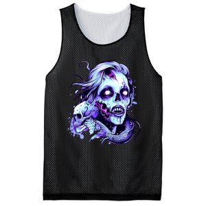 Scary Mermaid Zombie Creepy Adult Halloween Mermaid Art Mesh Reversible Basketball Jersey Tank