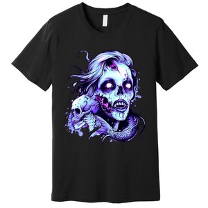 Scary Mermaid Zombie Creepy Adult Halloween Mermaid Art Premium T-Shirt