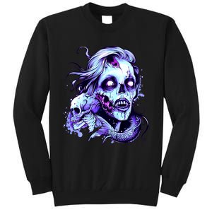 Scary Mermaid Zombie Creepy Adult Halloween Mermaid Art Tall Sweatshirt