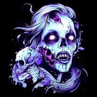 Scary Mermaid Zombie Creepy Adult Halloween Mermaid Art Baby Bodysuit