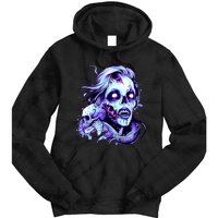 Scary Mermaid Zombie Creepy Adult Halloween Mermaid Art Tie Dye Hoodie