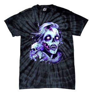 Scary Mermaid Zombie Creepy Adult Halloween Mermaid Art Tie-Dye T-Shirt