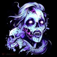 Scary Mermaid Zombie Creepy Adult Halloween Mermaid Art Women's V-Neck T-Shirt