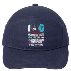 Shool Nurse 100 Days Of Temperature Talking 100 Days Smarter 7-Panel Snapback Hat