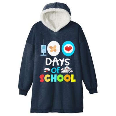 School Nurse 100 Days Of School Gift Teacher Student Nursing Hooded Wearable Blanket