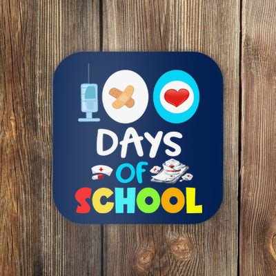 School Nurse 100 Days Of School Gift Teacher Student Nursing Coaster