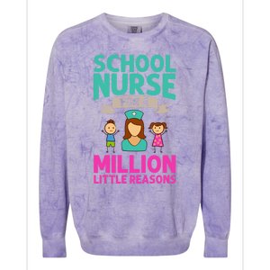 School Nurse Appreciation Assistant Nursing Education Funny Gift Colorblast Crewneck Sweatshirt