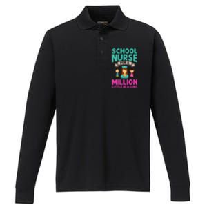 School Nurse Appreciation Assistant Nursing Education Funny Gift Performance Long Sleeve Polo