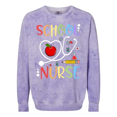 School Nurse Appreciation Nursing Nurse Day & Nurse Week Colorblast Crewneck Sweatshirt