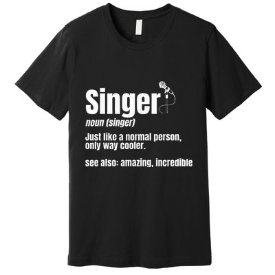 Singer Noun Artist Musician Vocalist Soloist Music Performer Premium T-Shirt