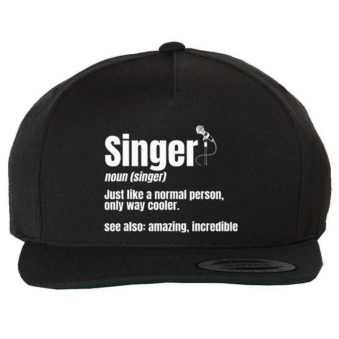 Singer Noun Artist Musician Vocalist Soloist Music Performer Wool Snapback Cap