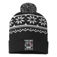 Summer Nights And Dirt Track Lights Sprint Car Racing USA-Made Snowflake Beanie