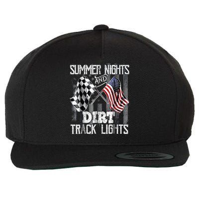 Summer Nights And Dirt Track Lights Sprint Car Racing Wool Snapback Cap