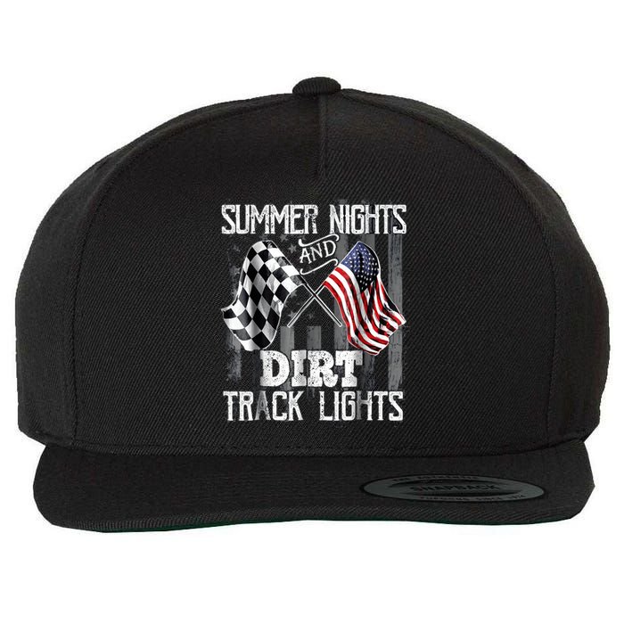 Summer Nights And Dirt Track Lights Sprint Car Racing Wool Snapback Cap