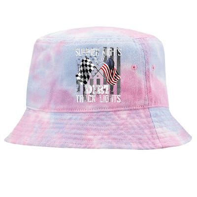 Summer Nights And Dirt Track Lights Sprint Car Racing Tie-Dyed Bucket Hat