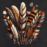 Southwest Native American Indian Feather 7 Panel Mesh Trucker Snapback Hat