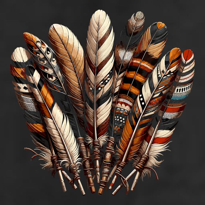 Southwest Native American Indian Feather Beanie
